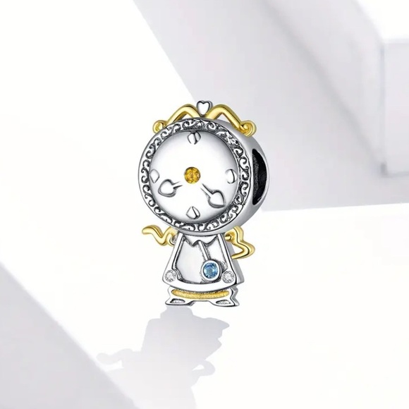 925 Sterling Silver & CZ Accents Disney Inspired COGSWORTH Charm/Pendant - NWT - Picture 3 of 5